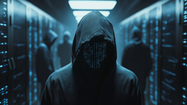 Hackers are planning to hack and attack Zeroday networks and cyber security systems in Smart digital city with Data center on cloud cyber security and Blue Binary Data Software Programming Code
