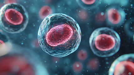 Illustration of abstract colorful stem cell