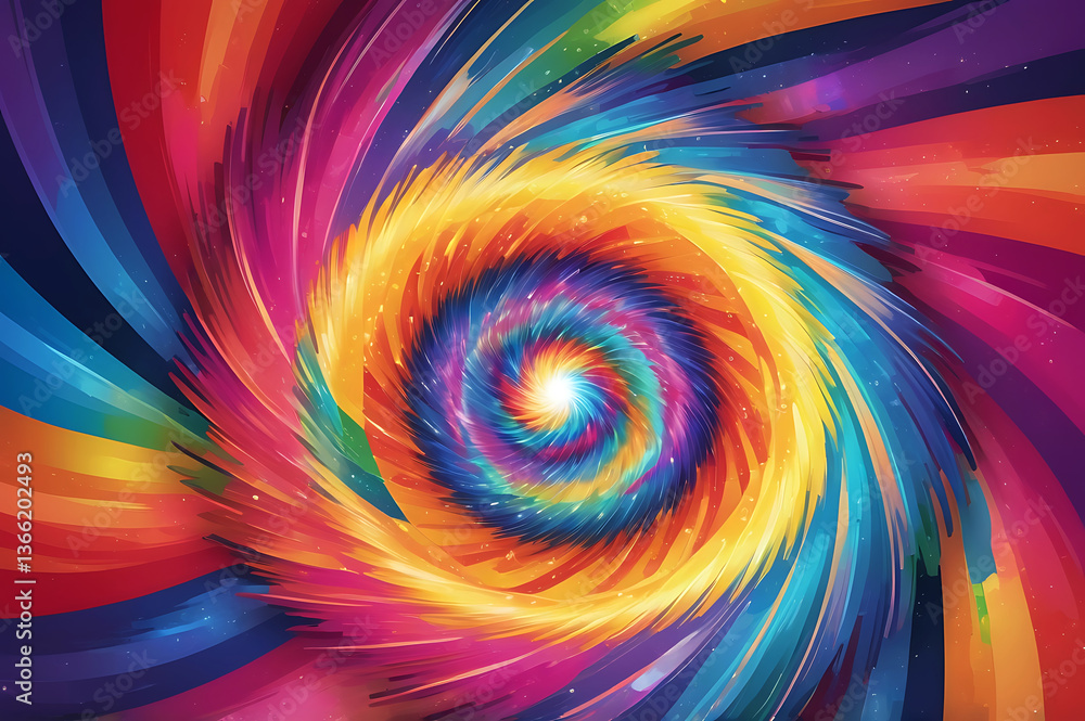Poster colorful abstract fractal background with swirling patterns and vibrant textures