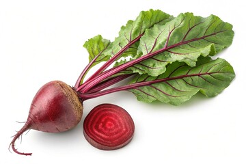 Beetroot with leaves isolated transparent background png
