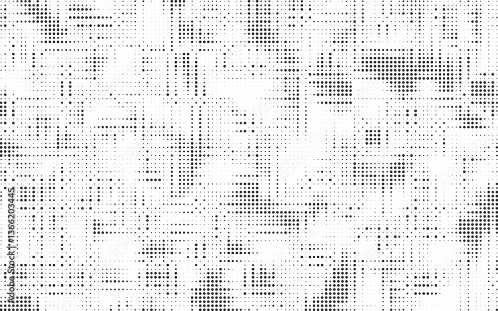 Poster Halftone vector background. Monochrome halftone pattern. Abstract geometric dots background. Pop Art comic gradient black white texture. Design for presentation banner, poster, flyer, business card.