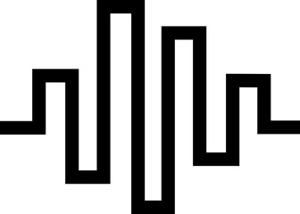 Radio waves, layers icon soundwave flat, line isolated on transparent background.