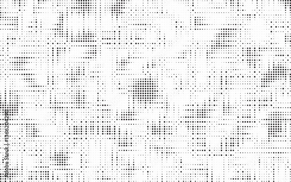Poster Halftone vector background. Monochrome halftone pattern. Abstract geometric dots background. Pop Art comic gradient black white texture. Design for presentation banner, poster, flyer, business card.