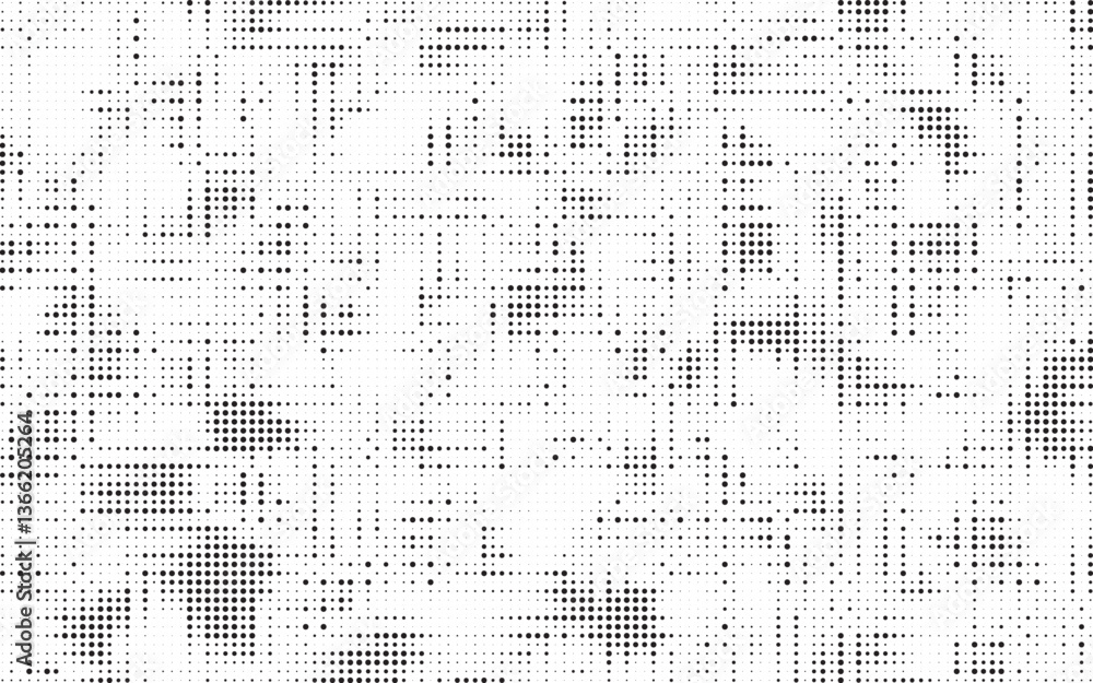 Poster Halftone vector background. Monochrome halftone pattern. Abstract geometric dots background. Pop Art comic gradient black white texture. Design for presentation banner, poster, flyer, business card.
