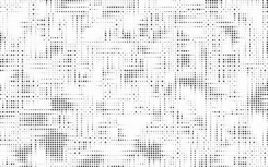 Halftone vector background. Monochrome halftone pattern. Abstract geometric dots background. Pop Art comic gradient black white texture. Design for presentation banner, poster, flyer, business card.