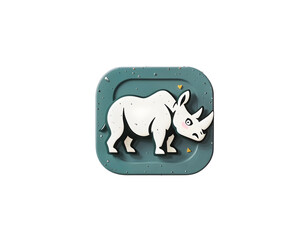 Rhino button tile with a transparent background