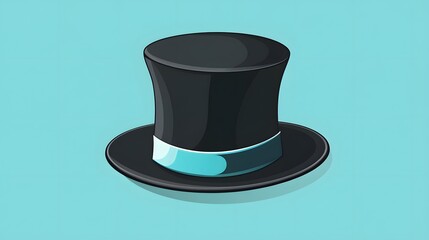 Elegant Top Hat Cartoon Vector Illustration for Formal Occasions and Events