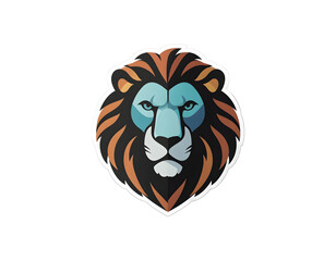 Illustration of a lion button with a transparent background