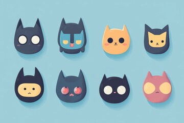 icons series of cute supermatket minimalism