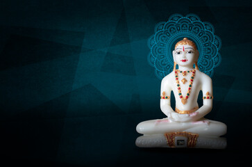 Happy Mahavir jayanti JAIN GOD IDOL picture of the deity Mahavira sculpted