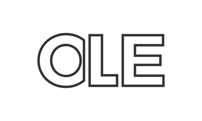 OLE logo design template with strong and modern bold text. Initial based vector logotype featuring simple and minimal typography. Trendy company identity.