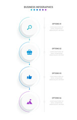 Vertical progress bar featuring 4 arrow-shaped elements, symbolizing the four stages of business strategy and progression. Clean timeline infographic design template. Vector for mobile presentation.