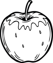 Poison Apple. Hand drawn Illustration. Vector designee ,Tattoo ,art. Trendy Print