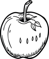 Poison Apple. Hand drawn Illustration. Vector designee ,Tattoo ,art. Trendy Print