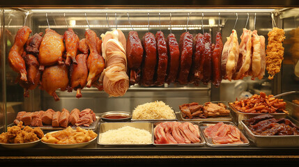 Display Case Of Roasted Meats