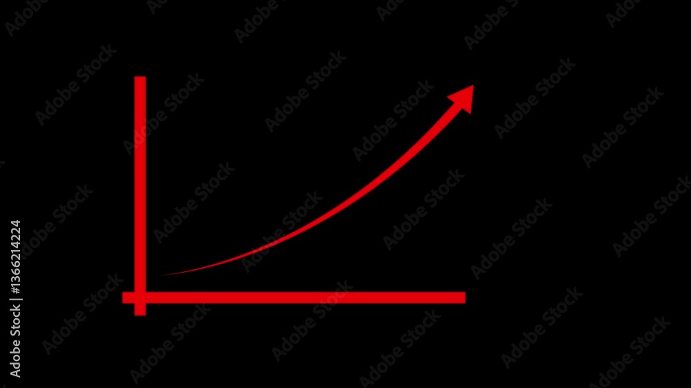 Poster abstract business graph icon animation background.graph drawing arrow chart is getting bigger. busin