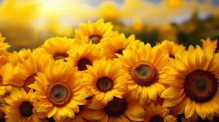 Obraz premium ひまわりの背景のイメージ画像