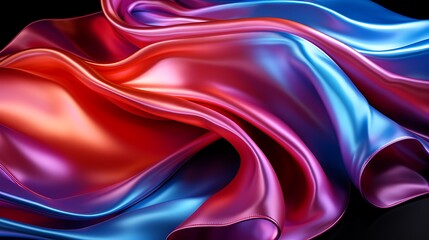 Obraz premium Abstract Colorful Silk Fabric Waves: A Digital Art Piece