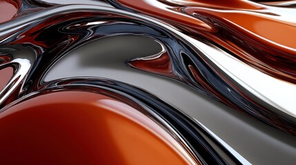 Abstract liquid metal forms, flowing colors