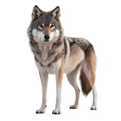 Obraz premium Wolf on a transparent background majestic animal nature scene realistic detail