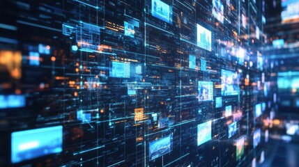 An AI powered system automating news generation by analyzing real time media feeds and breaking news data, futuristic AI-driven news platform, Media technology style