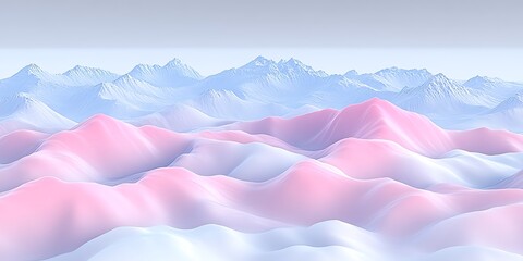 Obraz premium Dreamscape mountain range with pastel hues creates fantasy environment