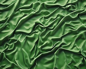 Obraz premium A seamless green fabric with flowing and voluminous drapery is displayed