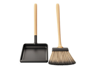 sweeping brush and dustpan