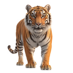 Obraz premium Majestic tiger on a digital art wildlife realistic close-up on a transparent background