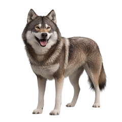 Fototapeta premium Wolf standing proud on a animal portrait natural setting clear view on a transparent background