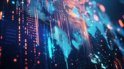 Global Network, Digital World Map Visualization