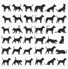 Set of dog silhouettes Collection 