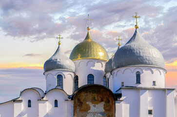 Saint Sophia Cathedral, Veliky Novgorod Russia, facade view