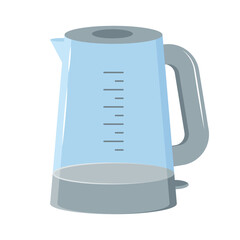 Electric kettle. Modern glass electric kettle. Vector illustration