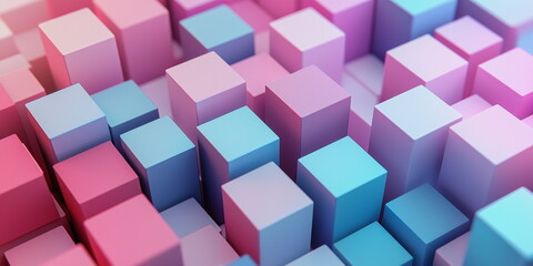 Colorful geometric cubes in gradient shades for digital backgrounds  