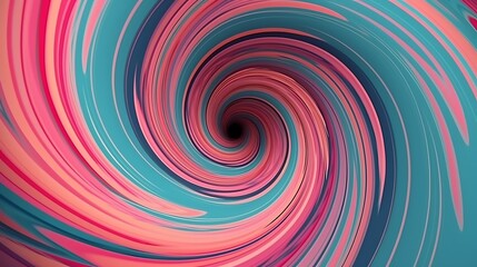 Obraz premium Abstract Swirling Vortex of Pink, Teal, and Red Hues: A Digital Art Piece