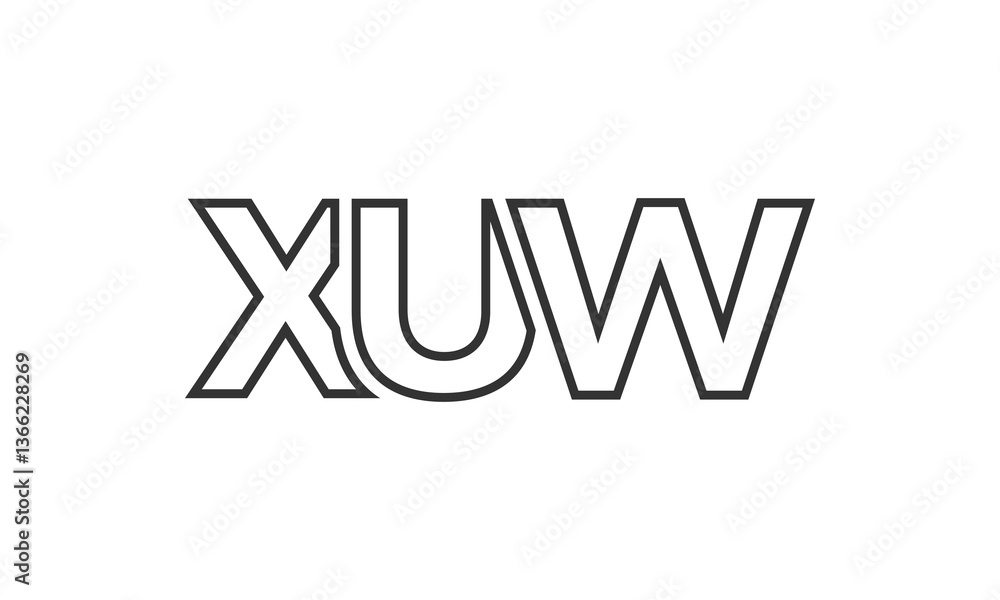 Fototapete xuw logo design template with strong and modern bold text. initial based vector logotype featuring s