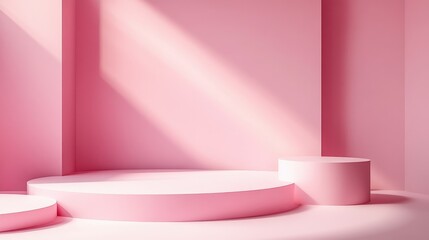 Pink Minimalist Product Display Podium