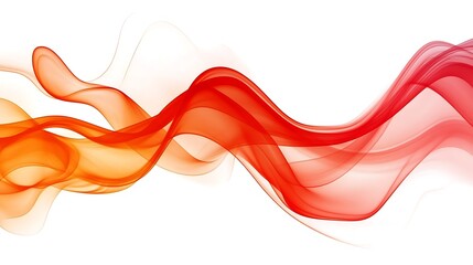 Obraz premium Abstract Artistic Ribbon: Flowing Orange and Red Waves on a White Background for Creative Projects and Design Applications.