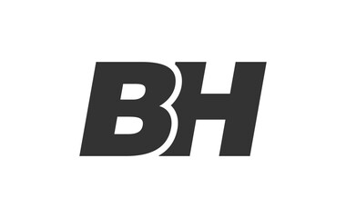 BH Techno Editable Font Logo For Corporate Branding. Bold, Futuristic Design With Unique Typographic Ideas. Minimal Custom Type And Dynamic Letter