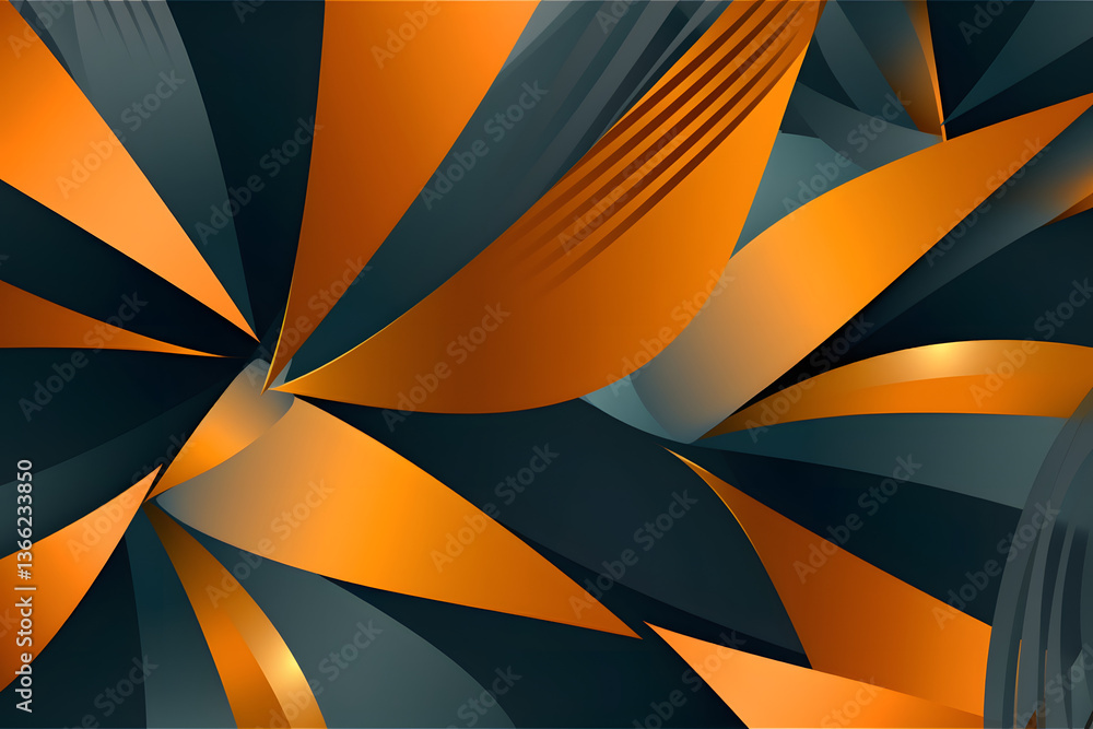 Poster presentation title slide design template with retro midcentury geometric graphics