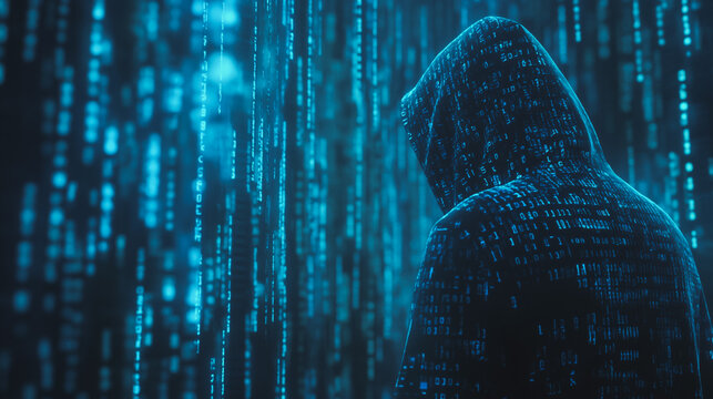 Hackers are planning to hack and attack Zeroday networks and cyber security systems in Smart digital city with Data center on cloud cyber security and Blue Binary Data Software Programming Code 