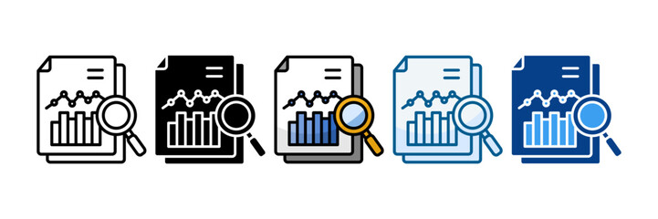Fototapeta premium Data Analysis Icon Set Multiple Style Collection