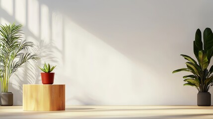 Modern Minimalist Interior with Plants and Natural Light