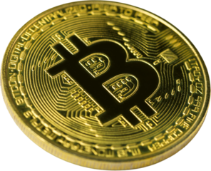 cryptocurrency golden coins - Bitcoin, Ethereum, Litecoin on white background. Virtual money concept..
