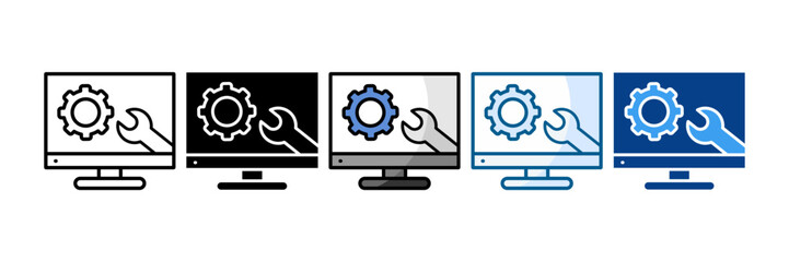 It Support Icon Set Multiple Style Collection