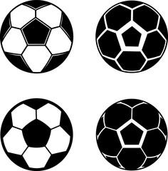 Obraz premium Soccer ball vectors collection black and white, Vector of sport balls set design