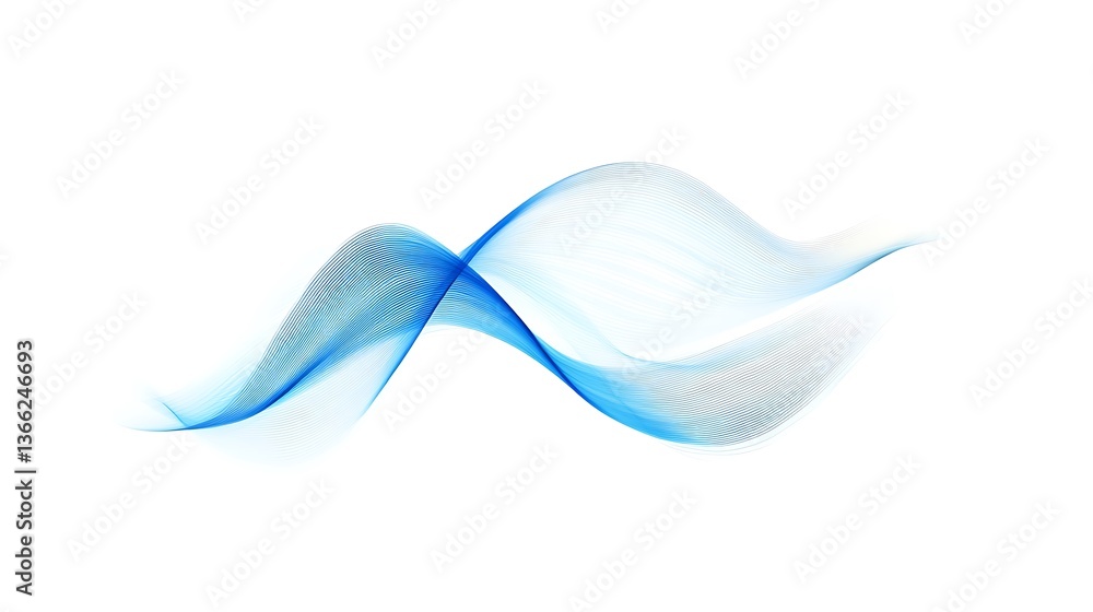 Poster abstract blue wave design element on white background for modern presentations and creative projects