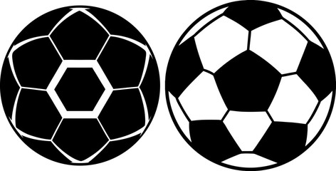 Obraz premium Soccer ball vectors collection black and white, Vector of sport balls set design