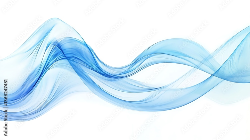 Poster abstract blue waves graphic design element for modern backgrounds and presentations with smooth curv